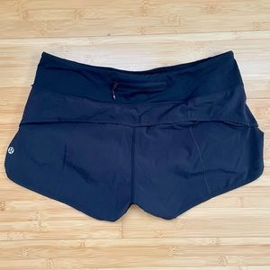 Lululemon speed up shorts black size 6